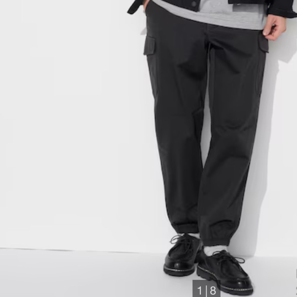 Cargo pants uniqlo black good condition pre owned